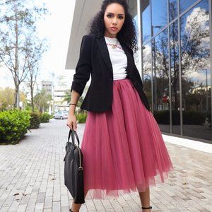 NWT Midi Plum Tutu Tulle Skirt